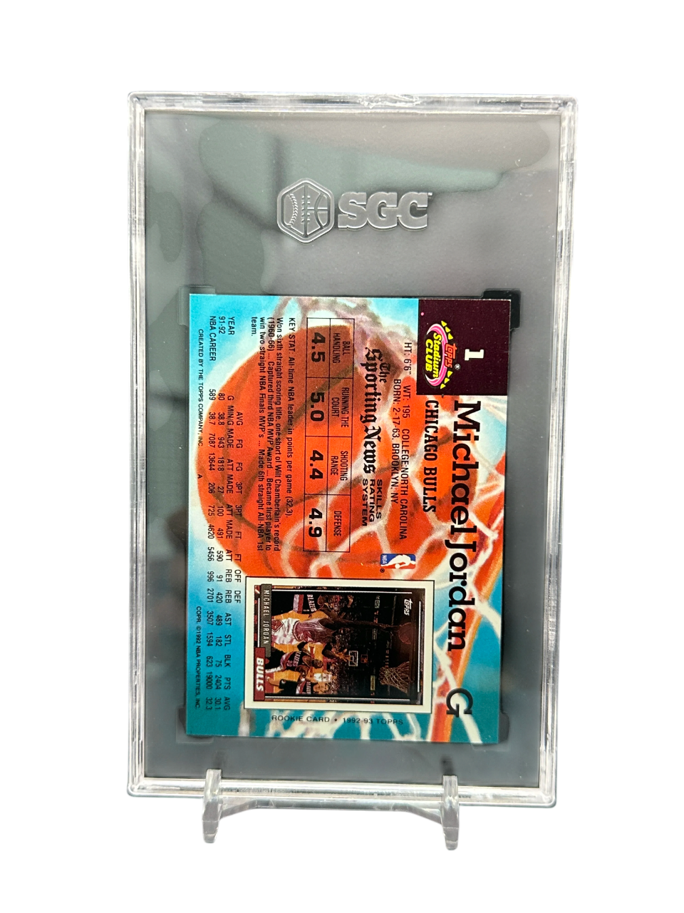 1992-93 Topps Stadium Club Michael Jordan SGC 9