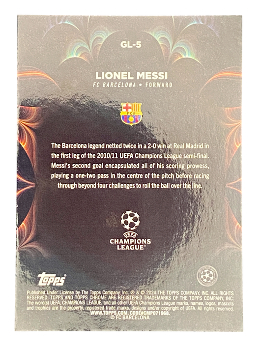 2010/11 Topps Chrome UEFA Champions League Lionel Messi Golazo
