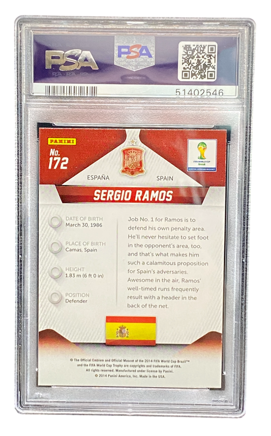 2014 Panini Prizm Sergio Ramos World Cup, PSA 10