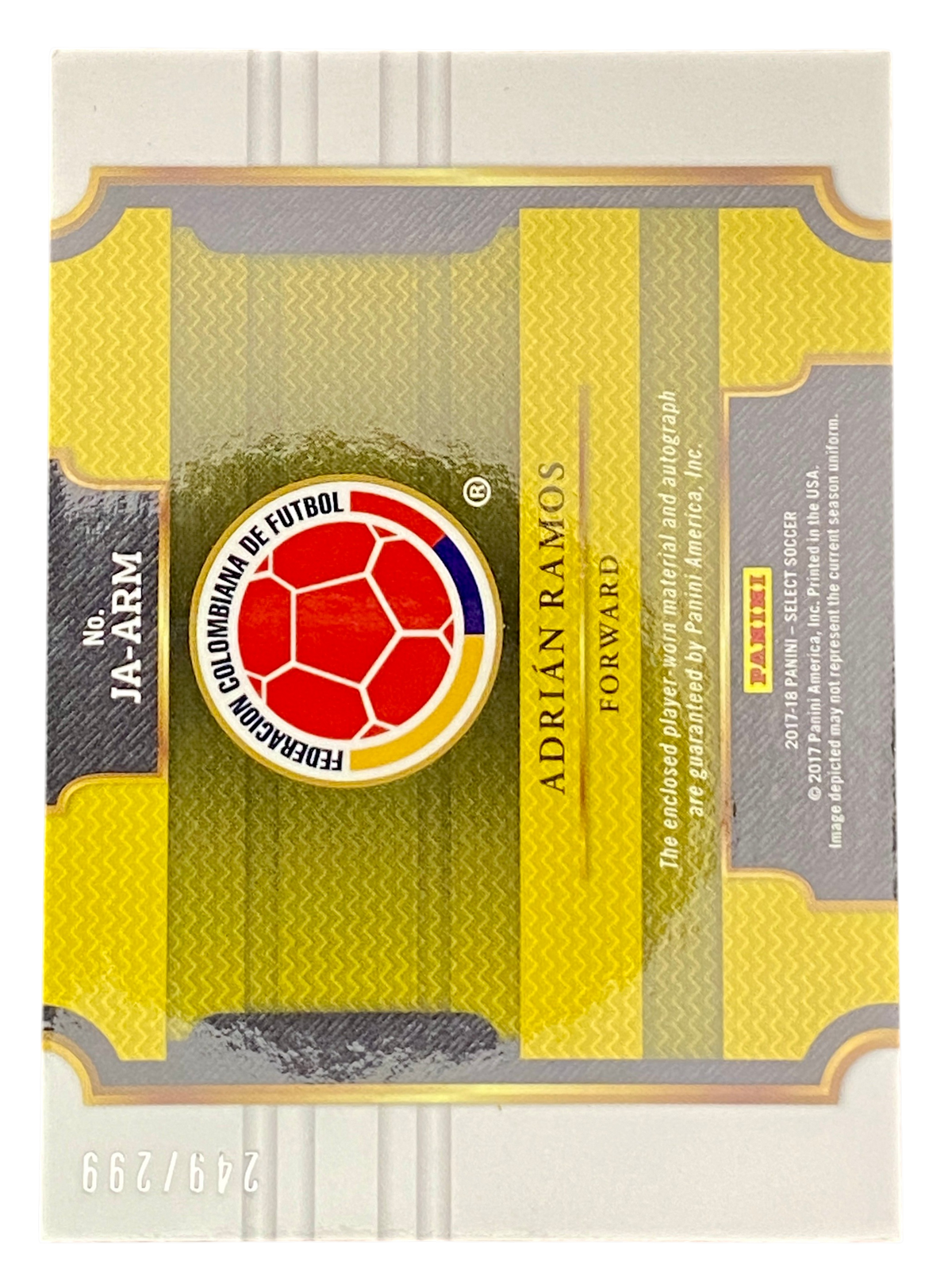 2017-18 Panini Select Soccer, Adrián Ramos, Autograph, 249/299, Player Worn Patch