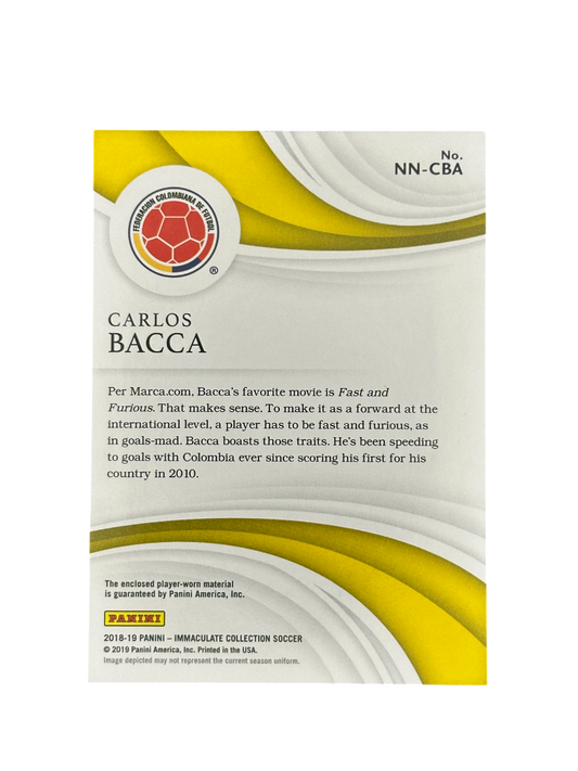 2018-19 Panini Immaculate Nameplate Nobility Carlos Bacca, Player worn Patch, 3-5