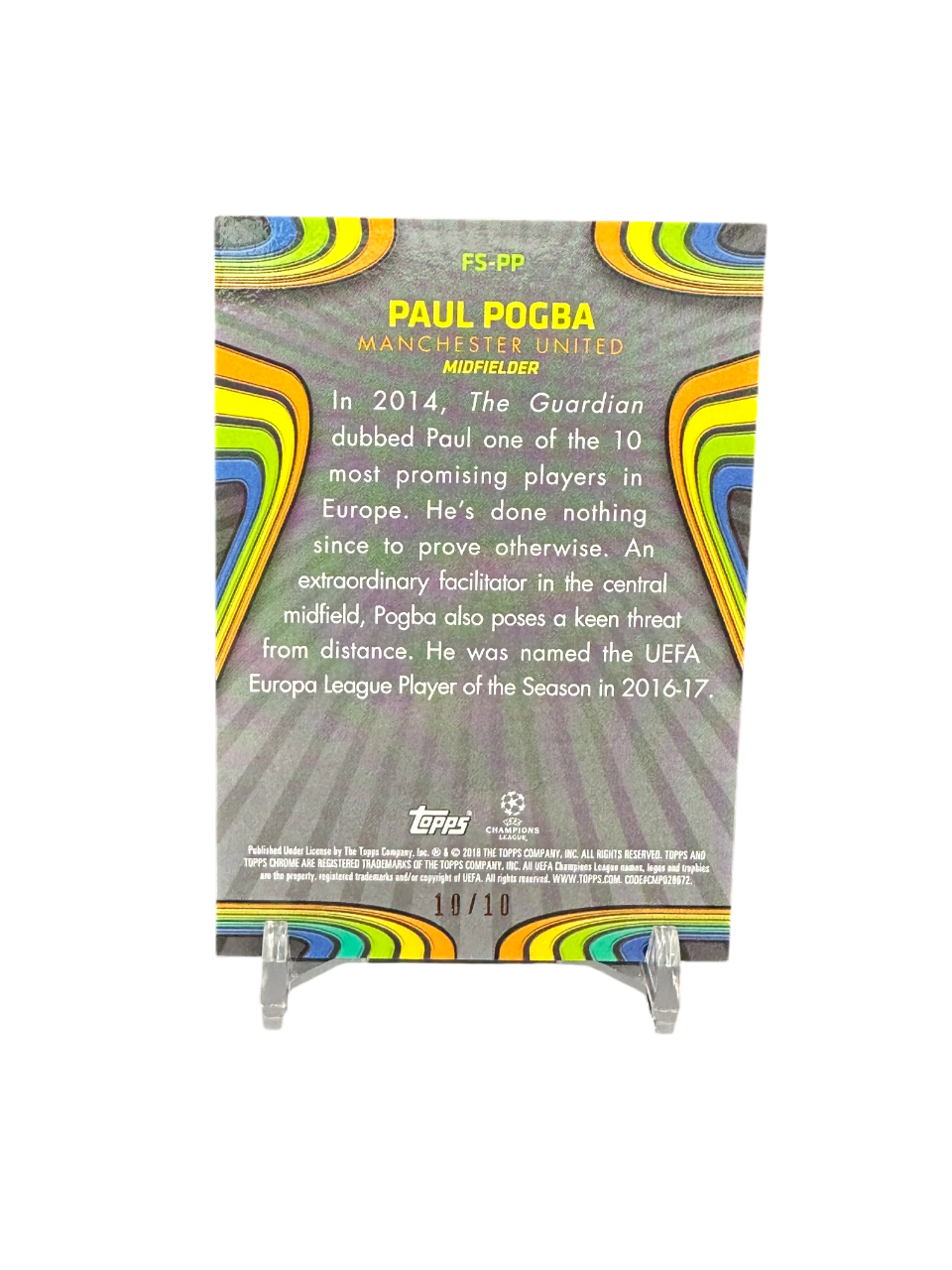 2018 Topps Chrome UEFA Paul Pogba 10-10