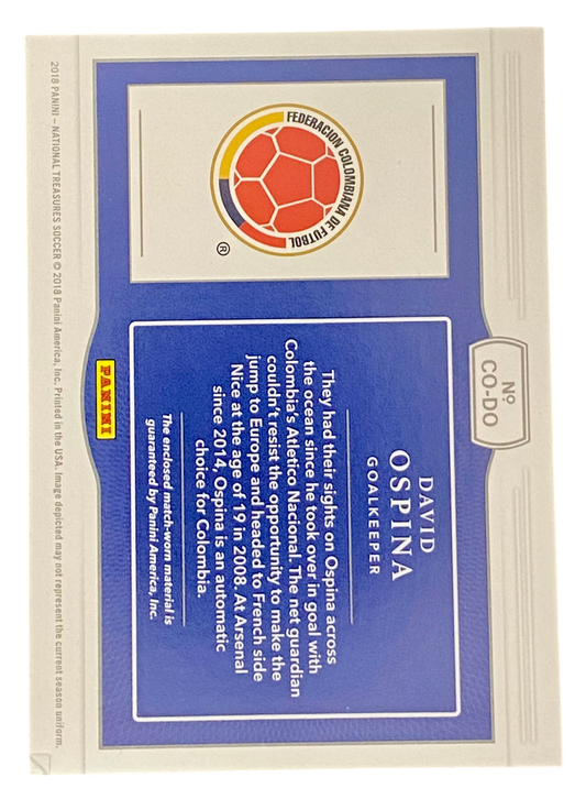 2018 Panini National Treasures David Ospina, 31/35, Match Worn Patch