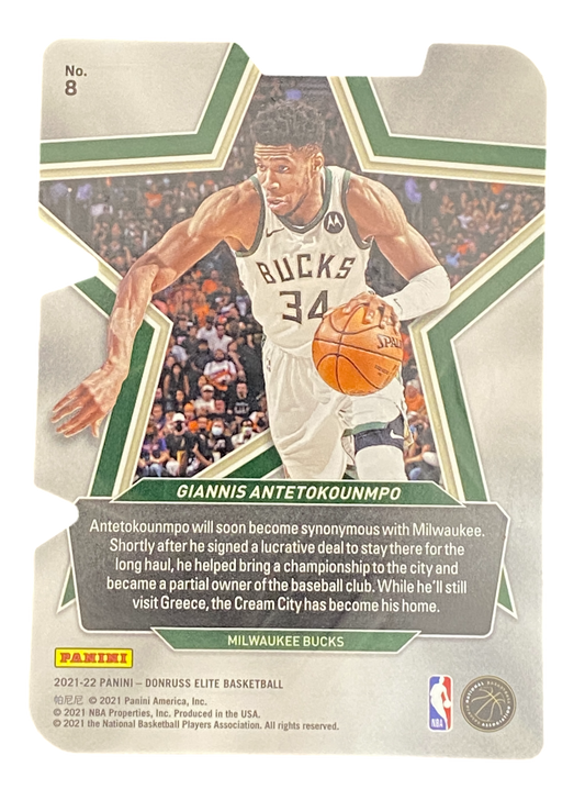 2021-22 Panini Donruss Elite Giannis Antetokounmpo, Dye Cut