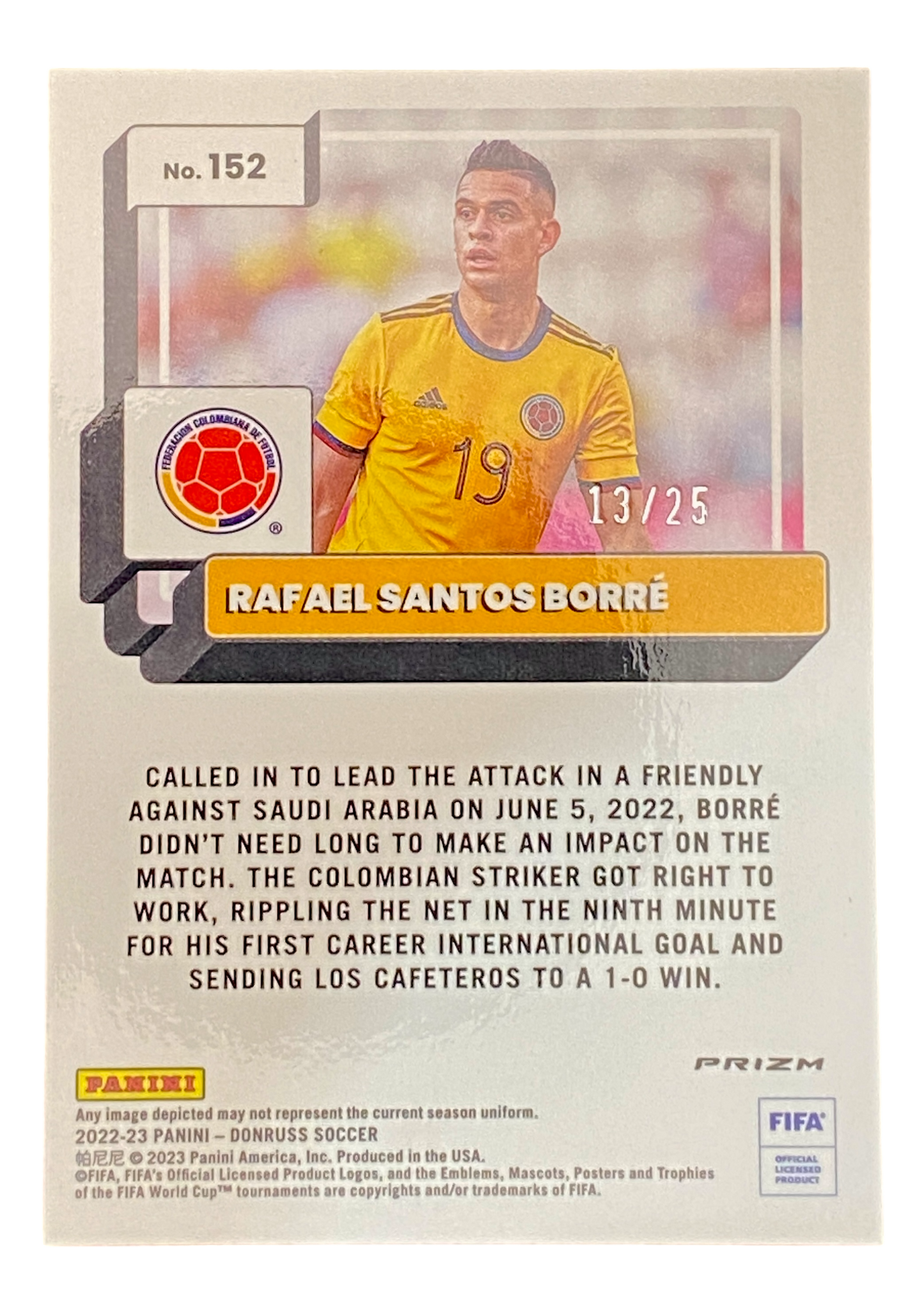 2021-22 Panini Donruss Optic, Rafael Santos Borré, 10/25