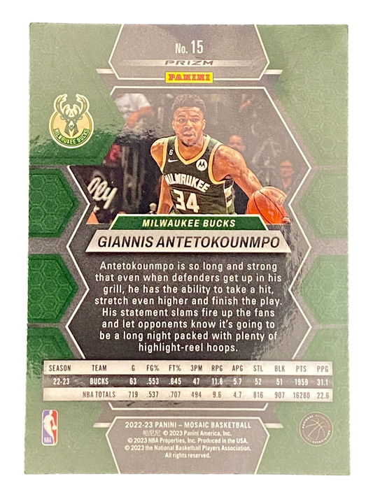 2021-22 Panini Mosaic Giannis Antetokounmpo, Green