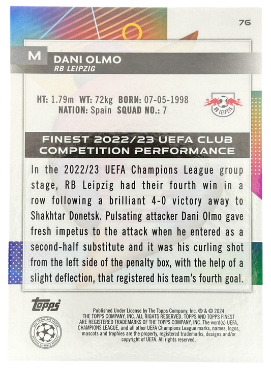 2023-24 Topps Finest UCC Dani Olmo 7-10