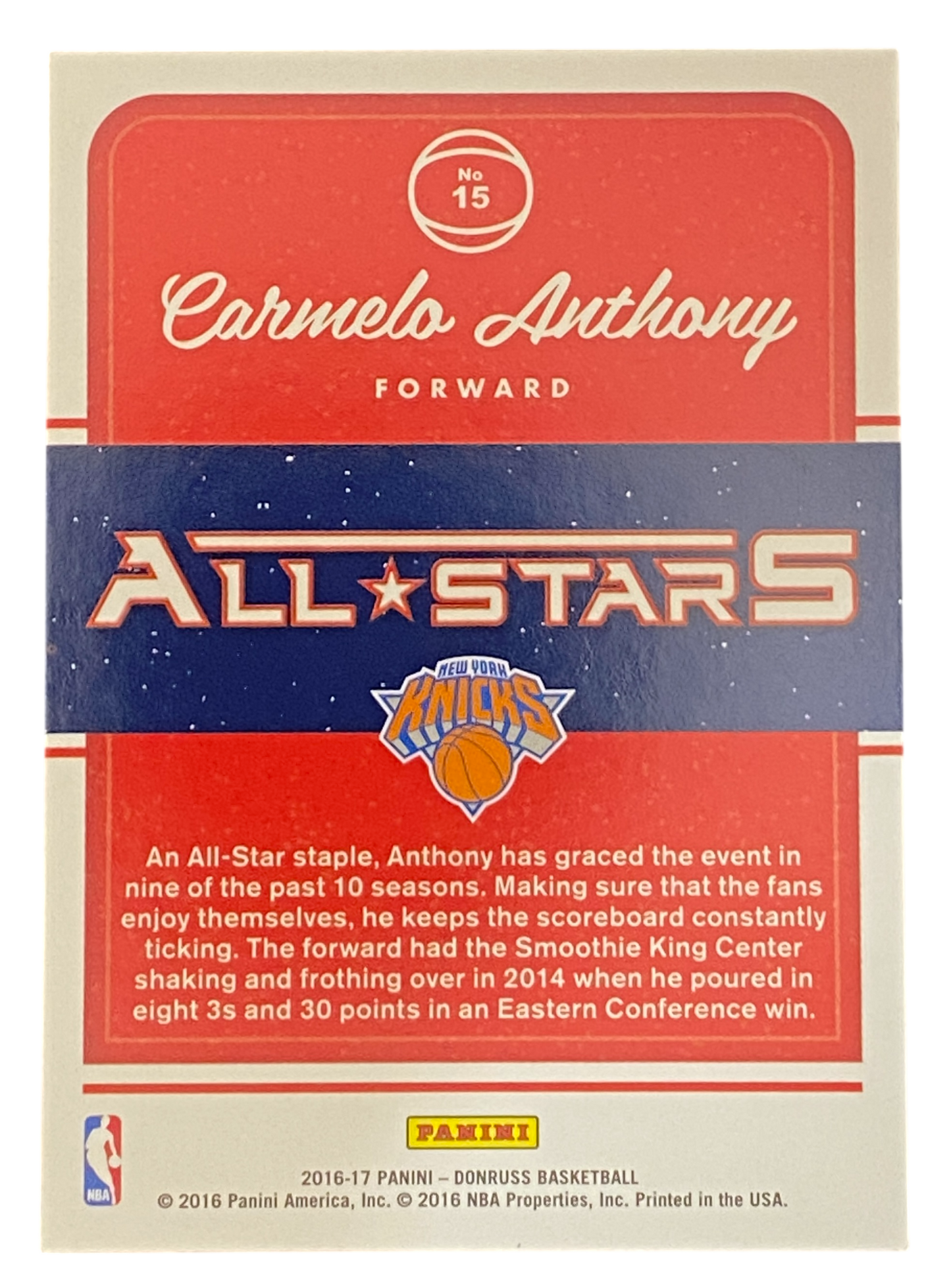 2023-24 Panini Donruss, All Stars, Carmelo Anthony