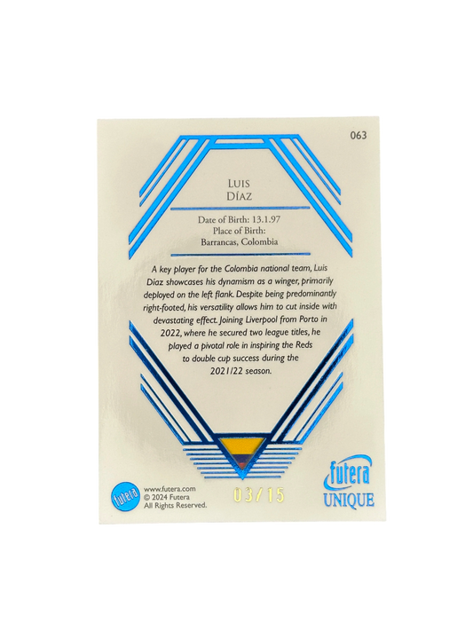 2024 Futera Unique, Luis Diaz, 3-15