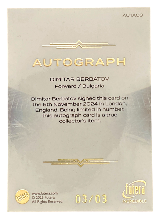 2025 Futera Incredible Dimitar Berbatov, Autograph, 3/3