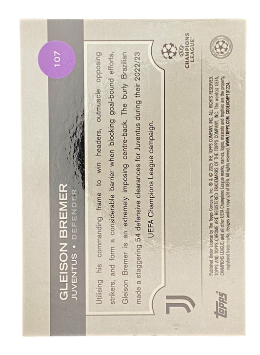 2025 Topps Chrome UCC Gleison Bremer 27/50