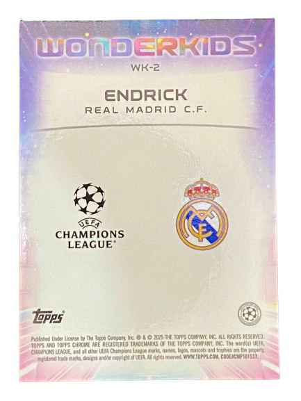 2025 Topps Chrome UEFA Wonderkids Endrick RC