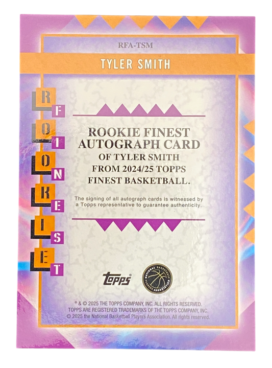 2025 Topps Finest Tyler Smith Autogrpah RC 03/25