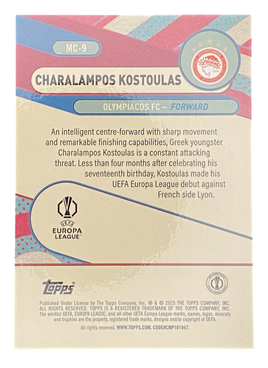 2025 Topps Merlin UCC Charalampos Kostoulasn RC 01/10