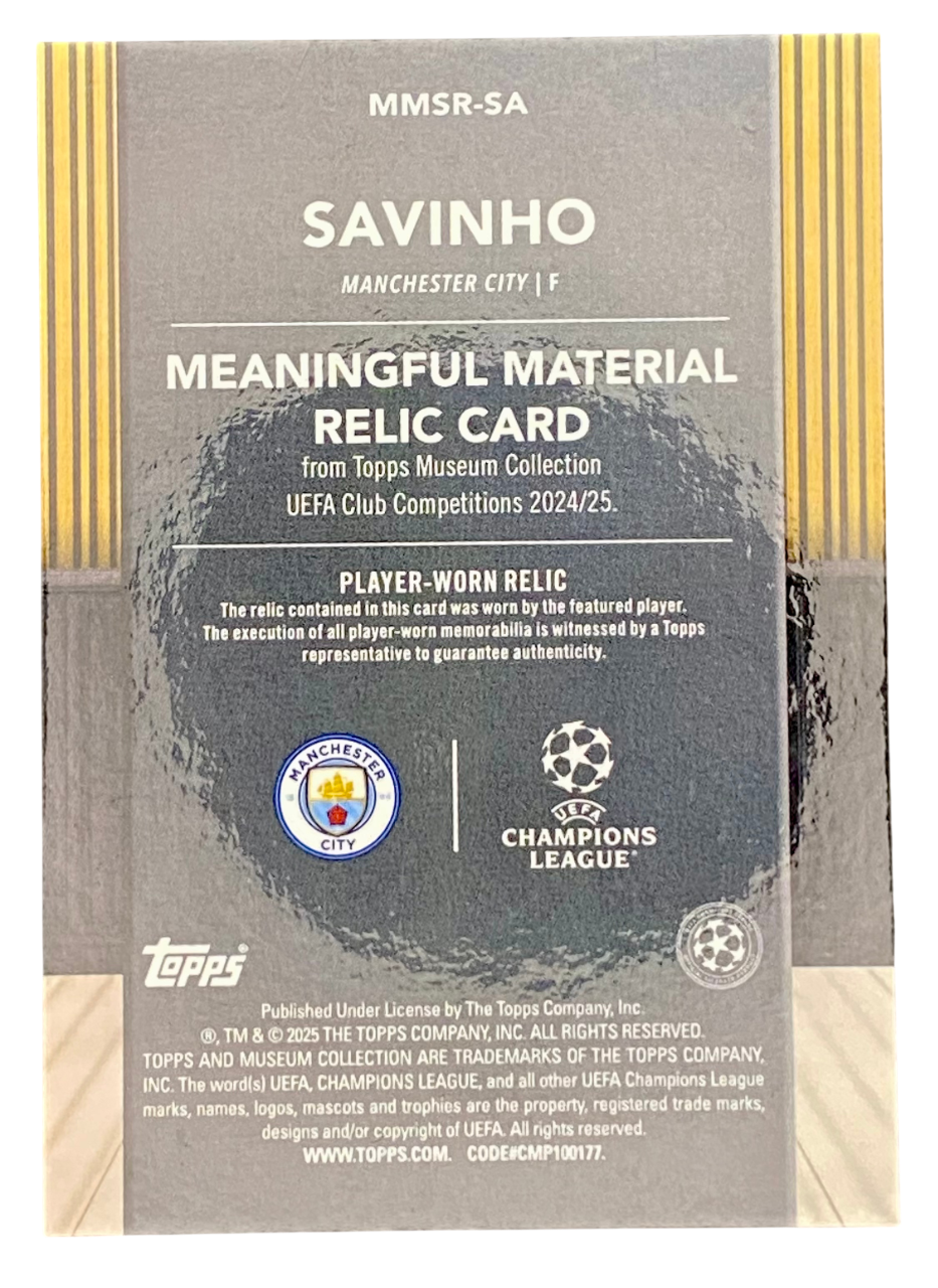 2025 Topps Museum Collection Savinho Player Worn Patch 63/199