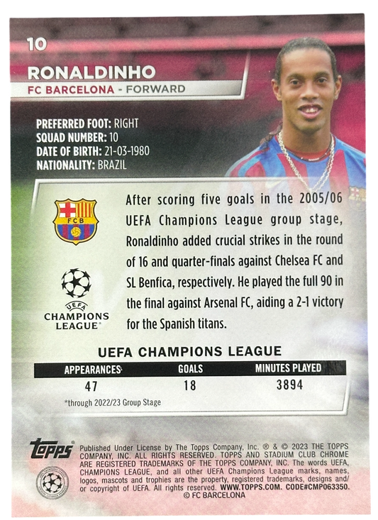 2022-23 Topps Stadium Club Chrome Ronaldinho