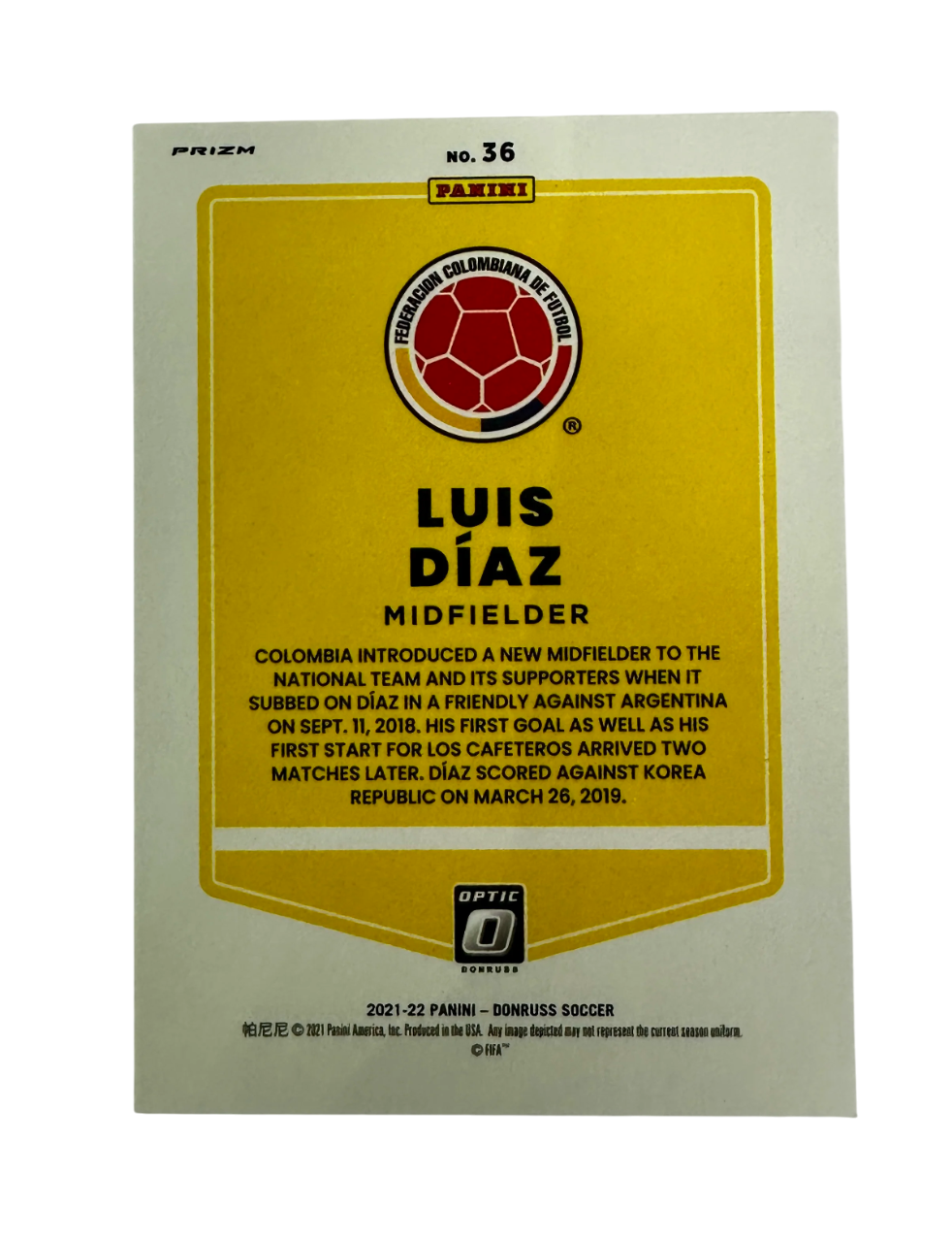 Luis Díaz Panini Donruss 4-10 2022