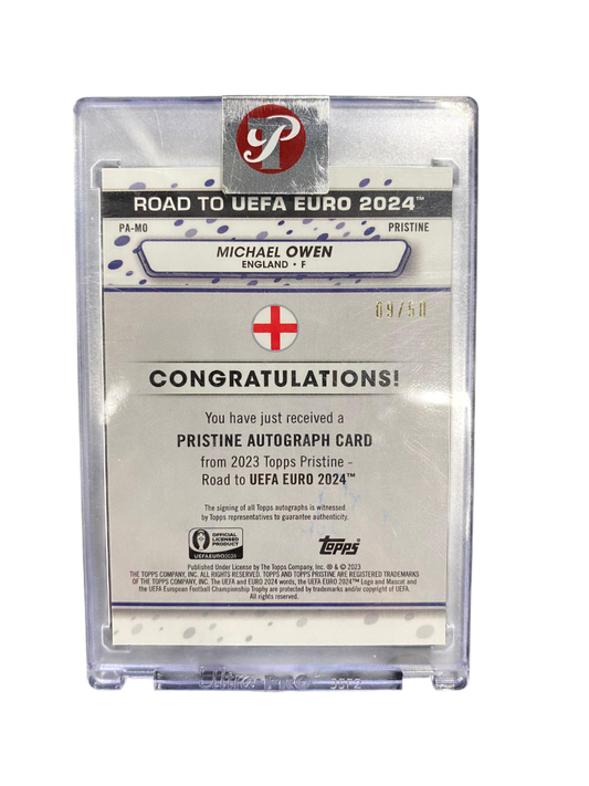 Michael Owen Topps Pristine Road to Euro 2024 Autograph 9-50