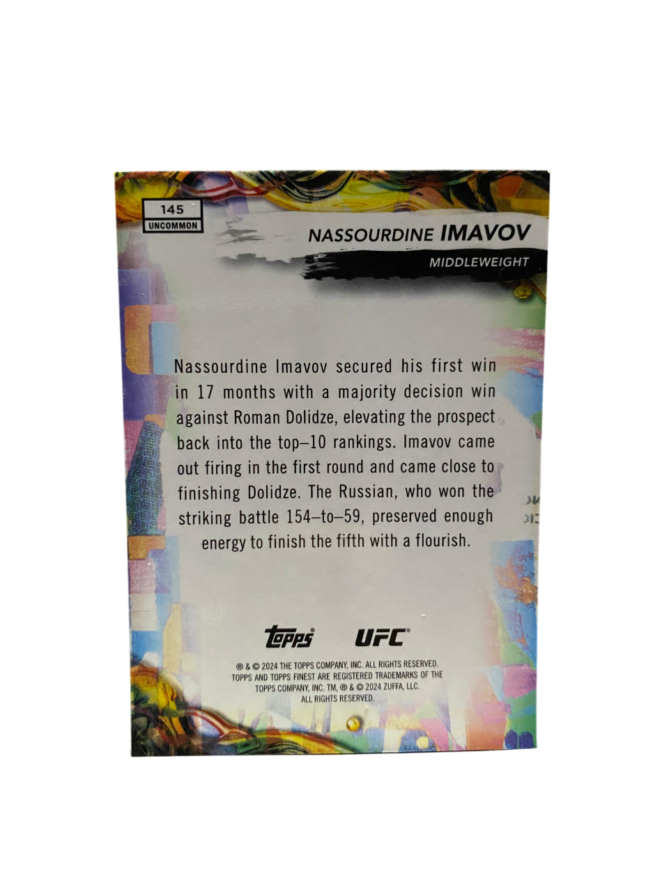 Nassourdine Imavov, Topps Finest, UFC, /75, 2024