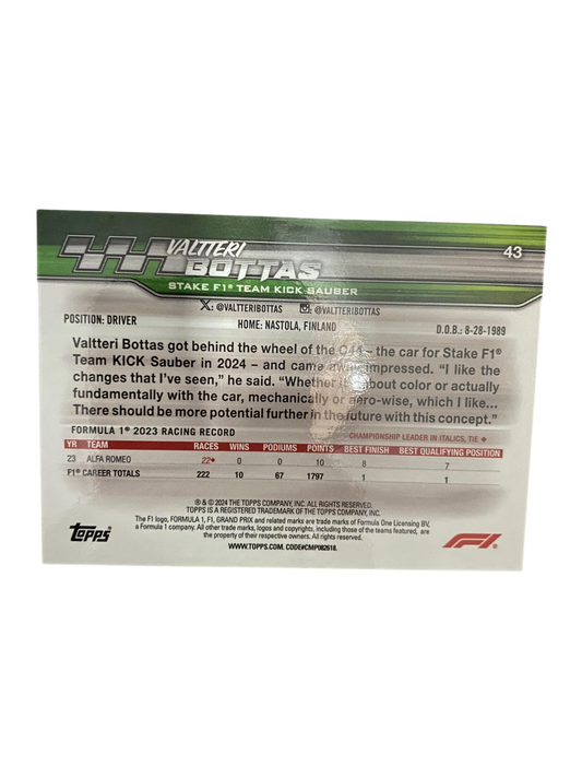 2024 Topps Paddock Pass, F1 Valteri Bottas, 247/275