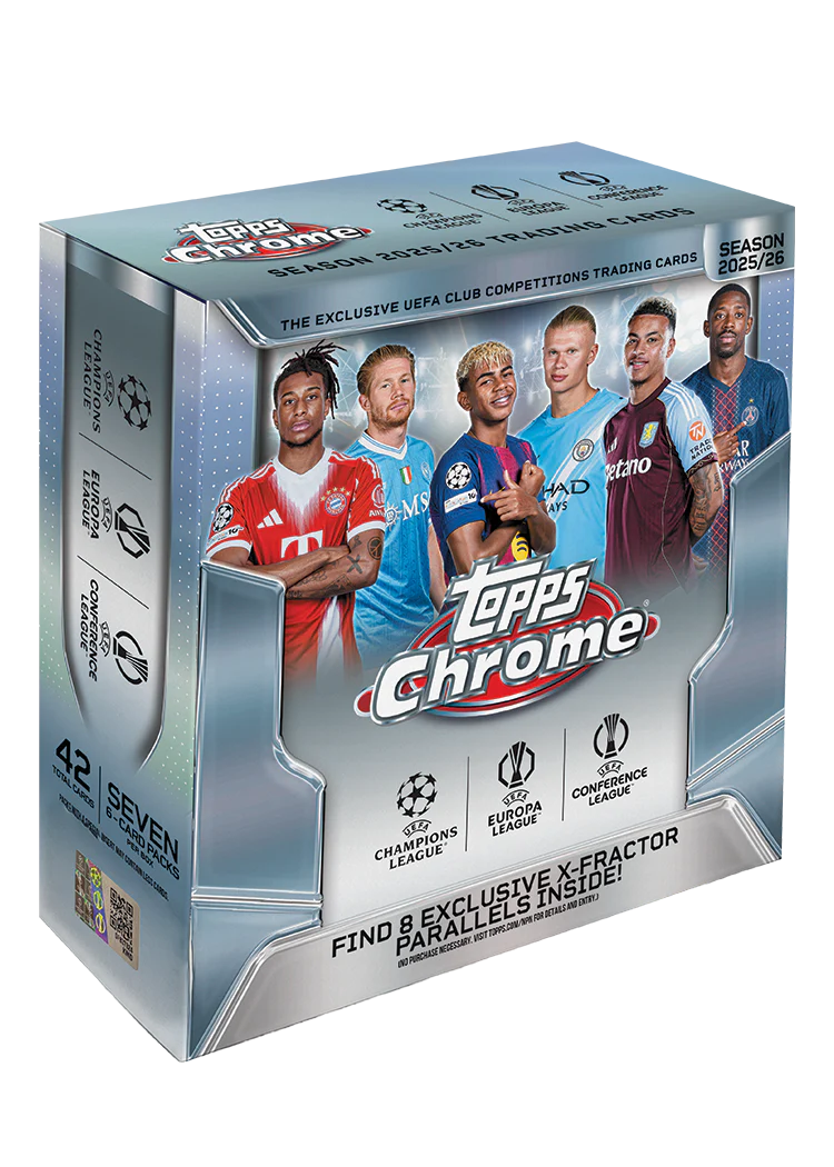 2025-26 Caja Topps Chrome UEFA Club Competitions Mega
