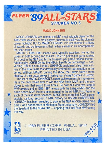 1989 Fleer Magic Johnson All Stars