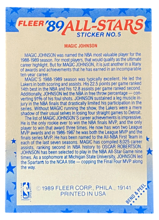 1989 Fleer Magic Johnson All Stars