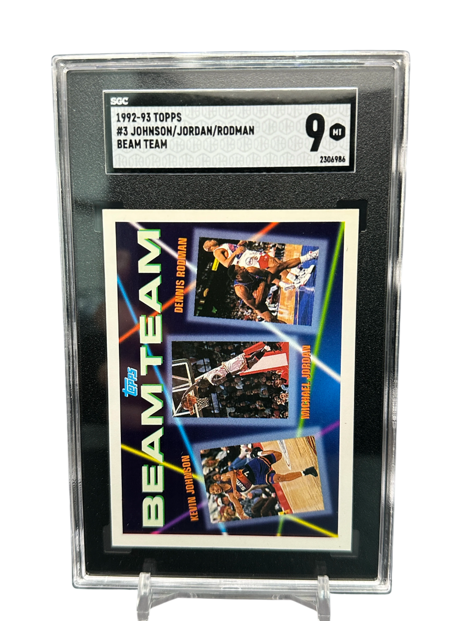 1992-93 Topps Johnson, Jordan, Rodman Beam Team, SGC 9