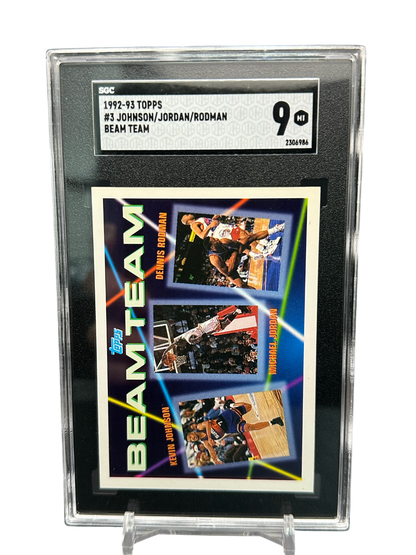 1992-93 Topps Johnson, Jordan, Rodman Beam Team, SGC 9