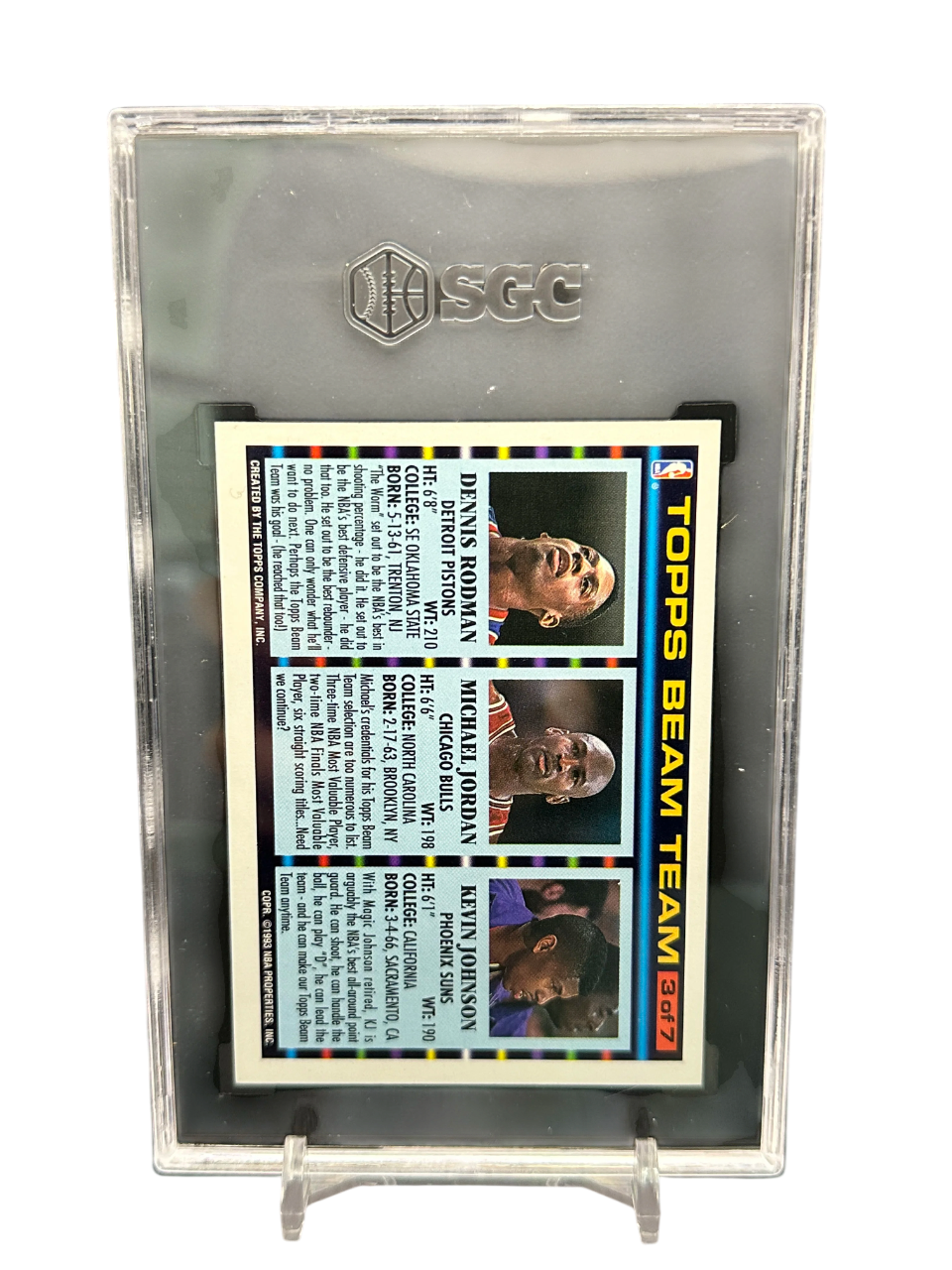 1992-93 Topps Johnson, Jordan, Rodman Beam Team, SGC 9