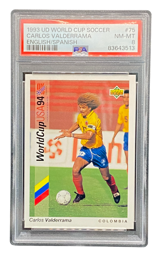 1993 Upper Deck World Cup Soccer Carlos Valderrama, PSA 8