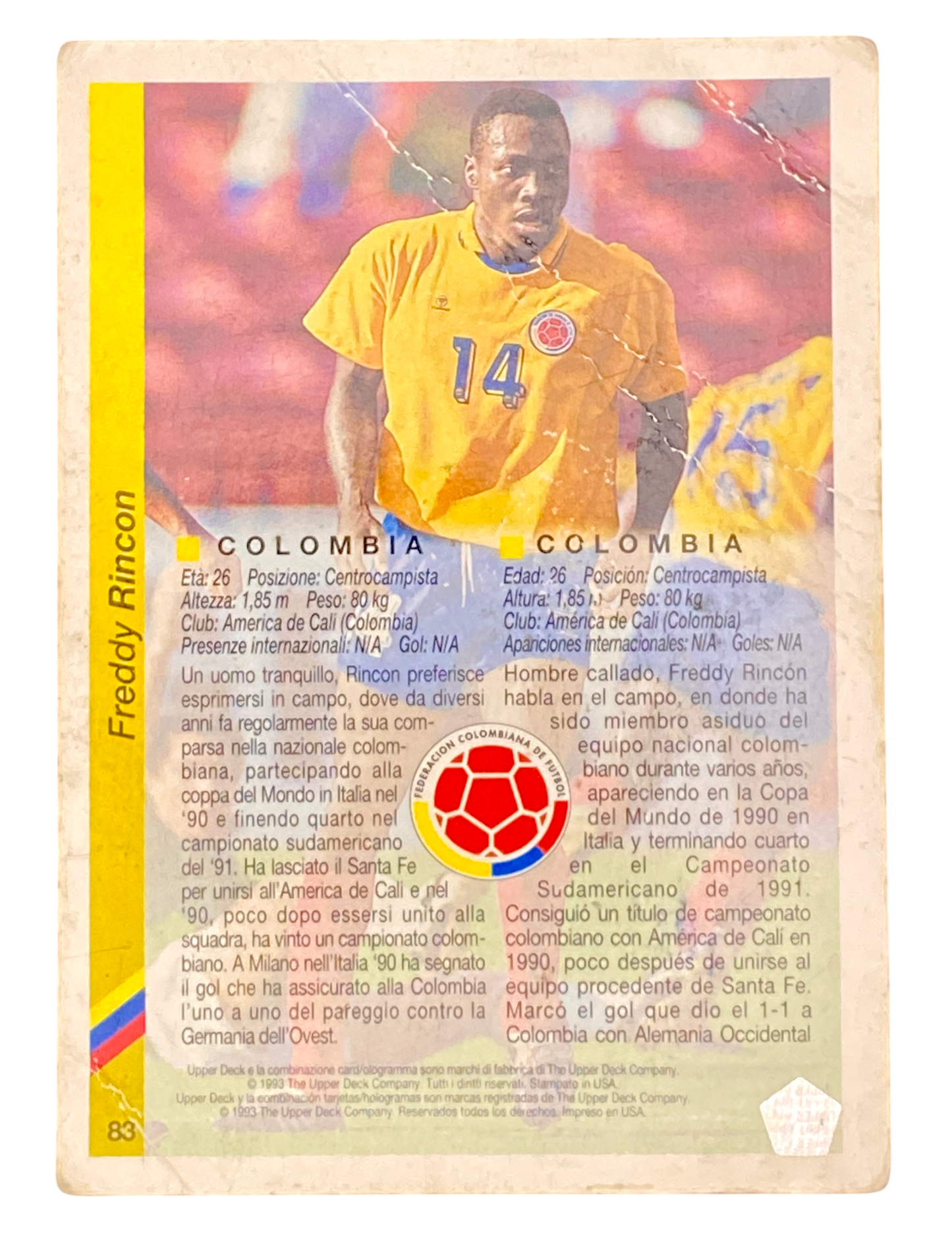 1994 World Cup USA Freddy Rincon