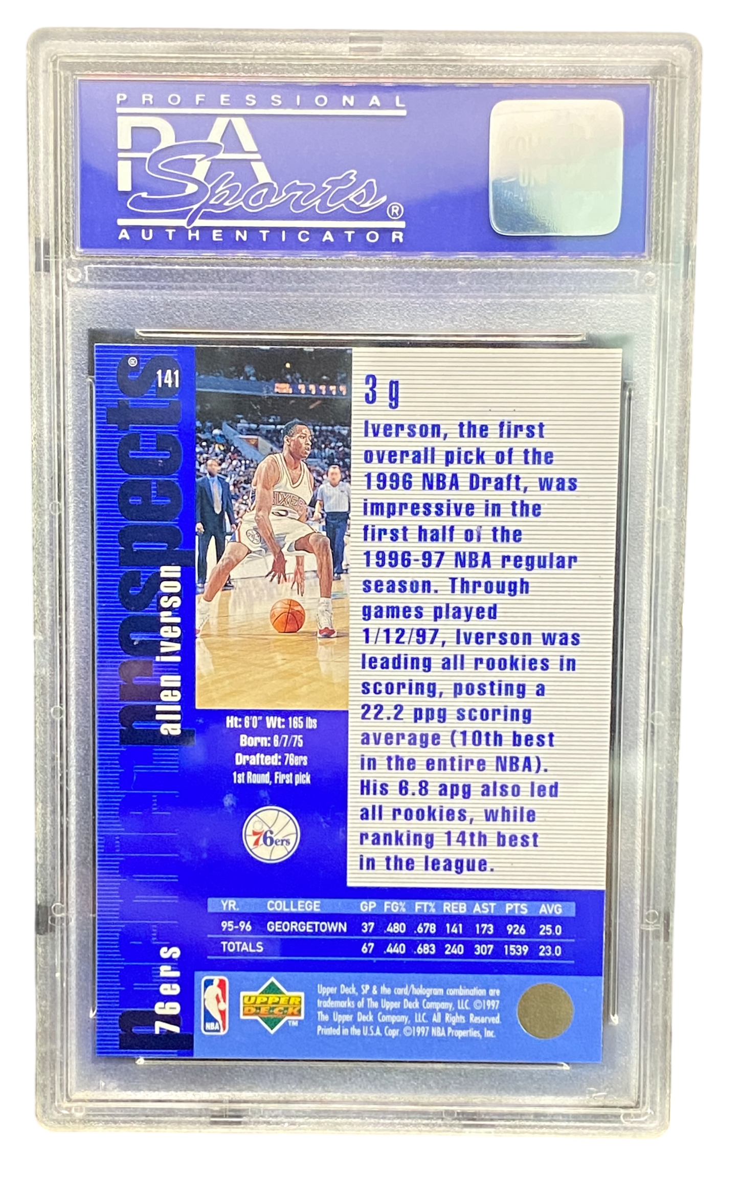 1996-97 Premier Prospects Allen Iverson PSA 9