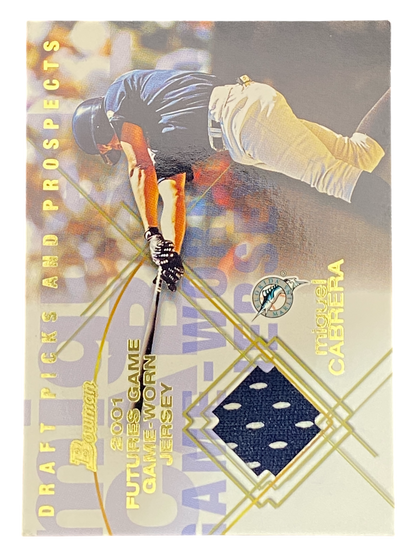2001 Topps Bowman Miguel Cabrera Game Worn Patch