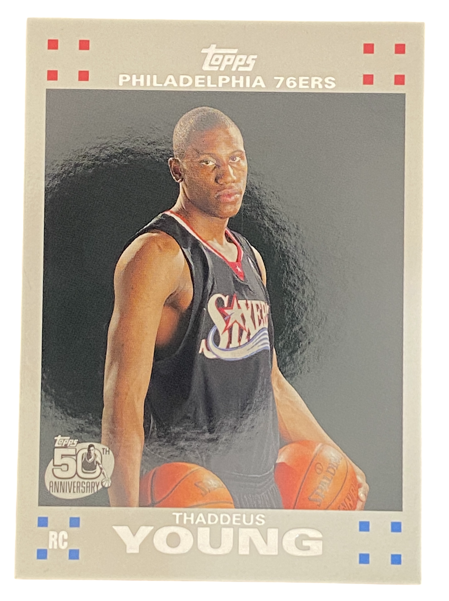 2007 Topps Basketball Thaddeus Young 50th Anniversary, Rookie Card