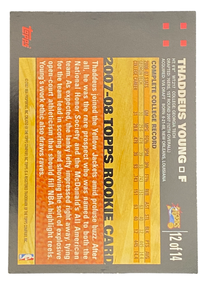 2007 Topps Basketball Thaddeus Young 50th Anniversary, Rookie Card