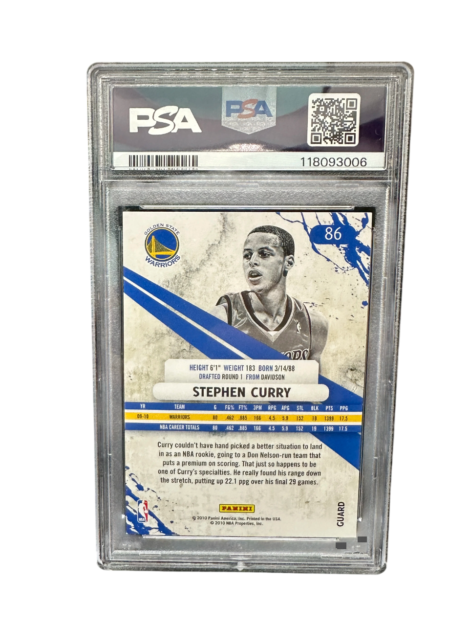 2010 Panini R & S Stephen Curry PSA 8