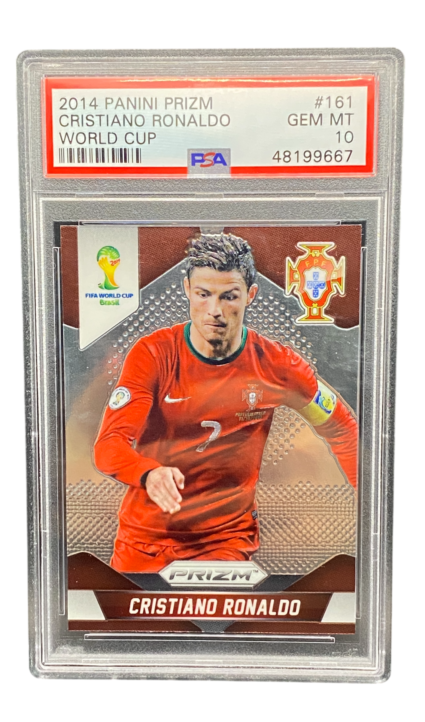 2014 Panini Prizm FIFA World Cup Cristiano Ronaldo, PSA 10