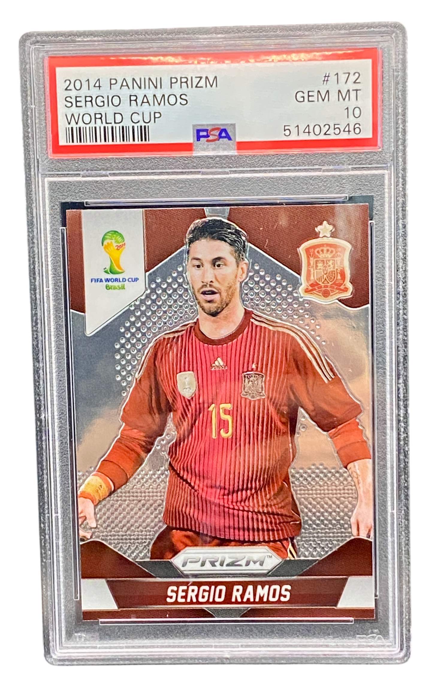 2014 Panini Prizm Sergio Ramos World Cup, PSA 10