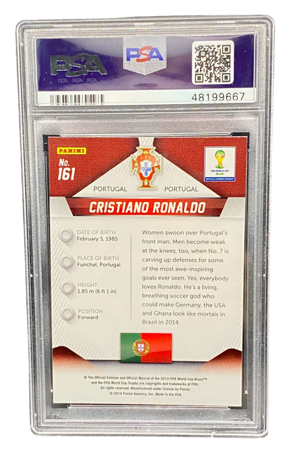 2014 Panini Prizm FIFA World Cup Cristiano Ronaldo, PSA 10
