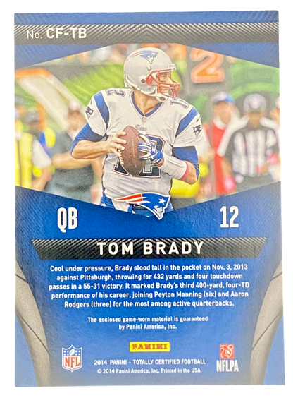 2014 Panini Totally Certified, Tom Brady Game Worn, Certified Fabrics