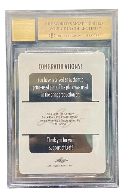 2014 Pop Century Award Winners Autograph Al Pacino One of One BGS 9.5