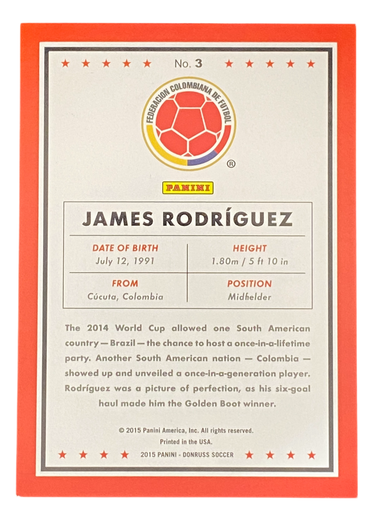 2015 Panini Donruss James Rodriguez Press Proof Silver 093/199