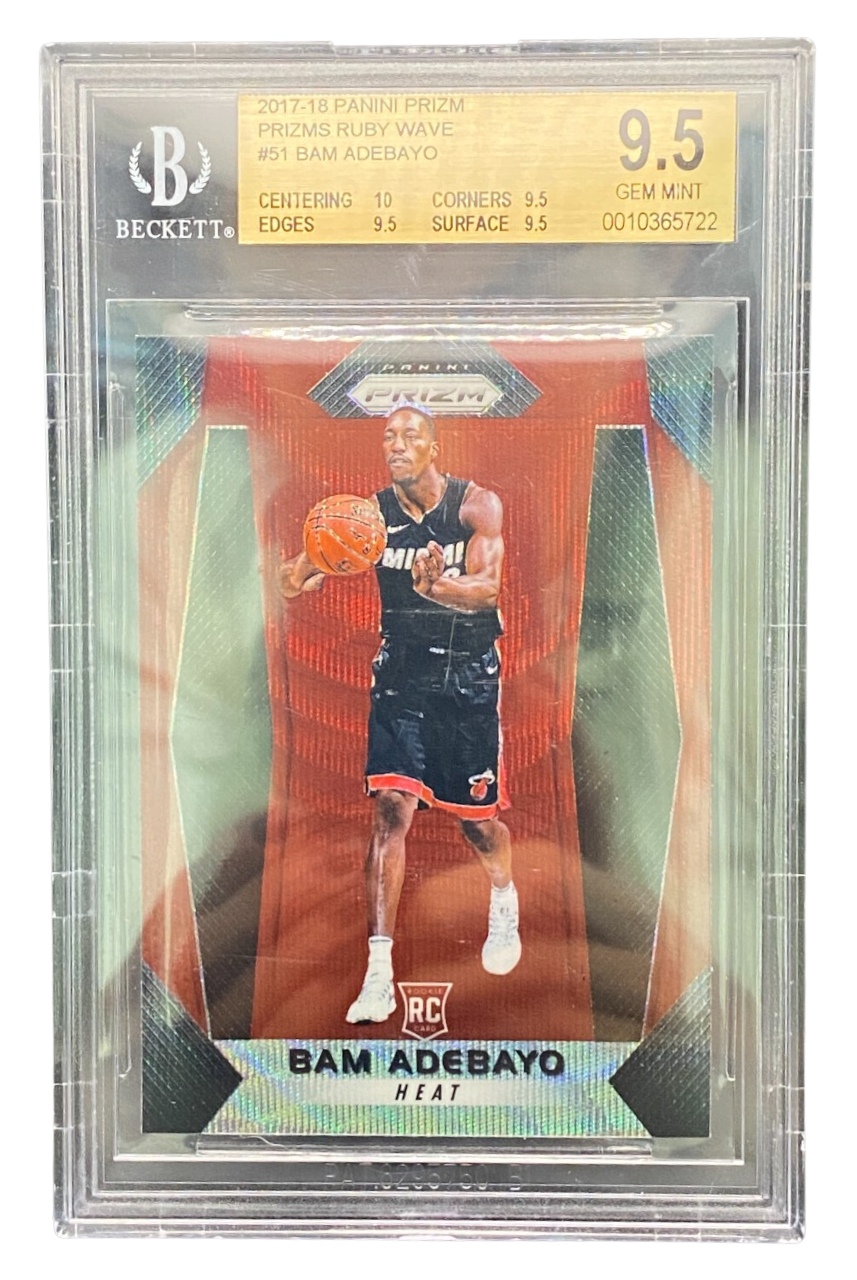 2017-18 Panini Prizm Prizms Ruby Wave Bam Adebayo, Black Jersey, BGS 9.5