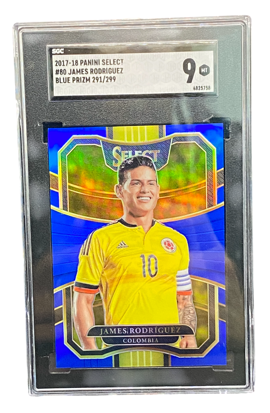 2017-18 Panini Select James Rodríguez Blue Prizm 291/299, SGC 9