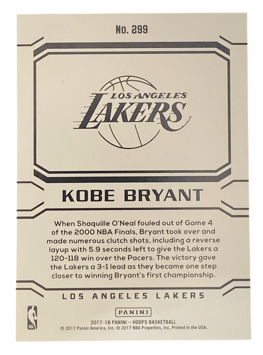 2017-18 Panini NBA Hoops Kobe Bryant Carrer Tribute