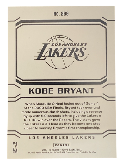 2017-18 Panini NBA Hoops Kobe Bryant Carrer Tribute, Lakers