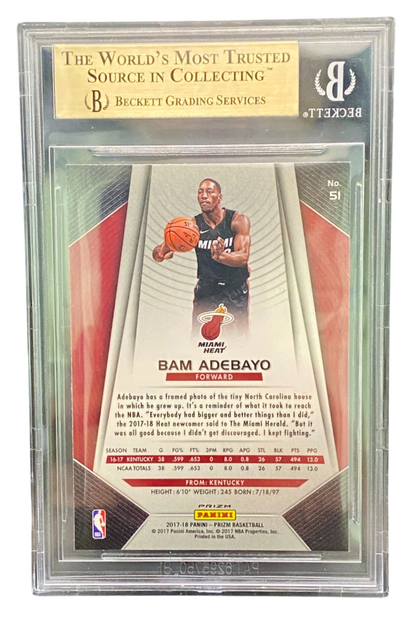 2017-18 Panini Prizm Prizms Silver Bam Adebayo BGS 9.5