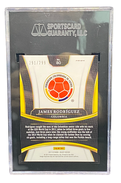 2017-18 Panini Select James Rodríguez Blue Prizm 291/299, SGC 9