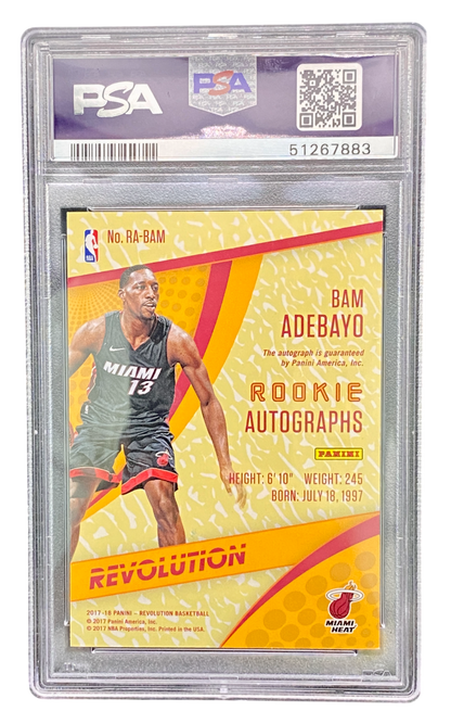 2017 Panini Revolution Bam Adebayo Rookie Autographs PSA 9